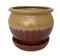 Archdale Ceramic Planter with Attached Saucer - Desert Sun - 6" x 5"